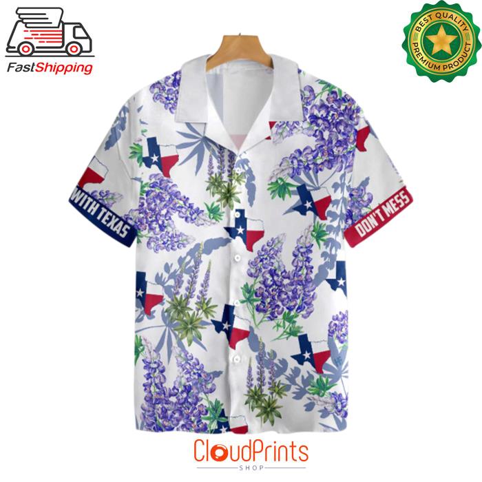 Bluebonnet Texas Purple Version Proud Texas Hawaiian Shirt