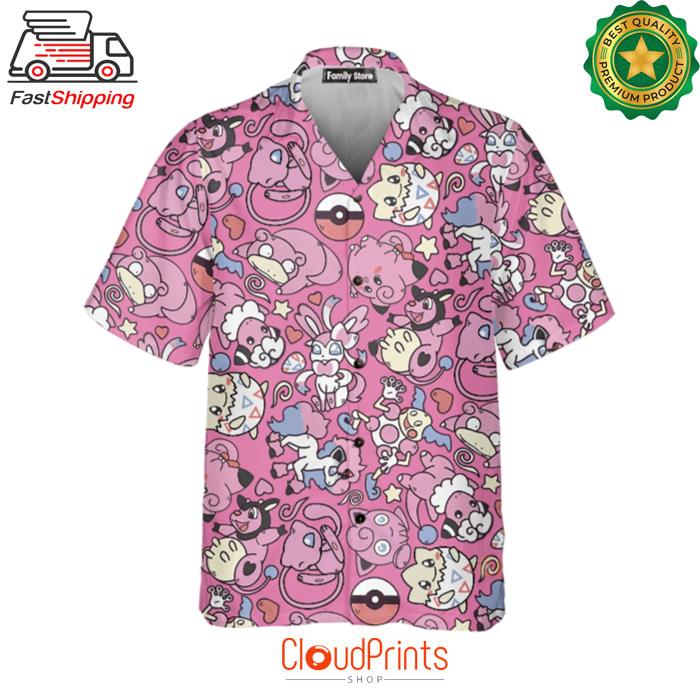 Fairy Pokemon Pattern Hawaiian Shirt