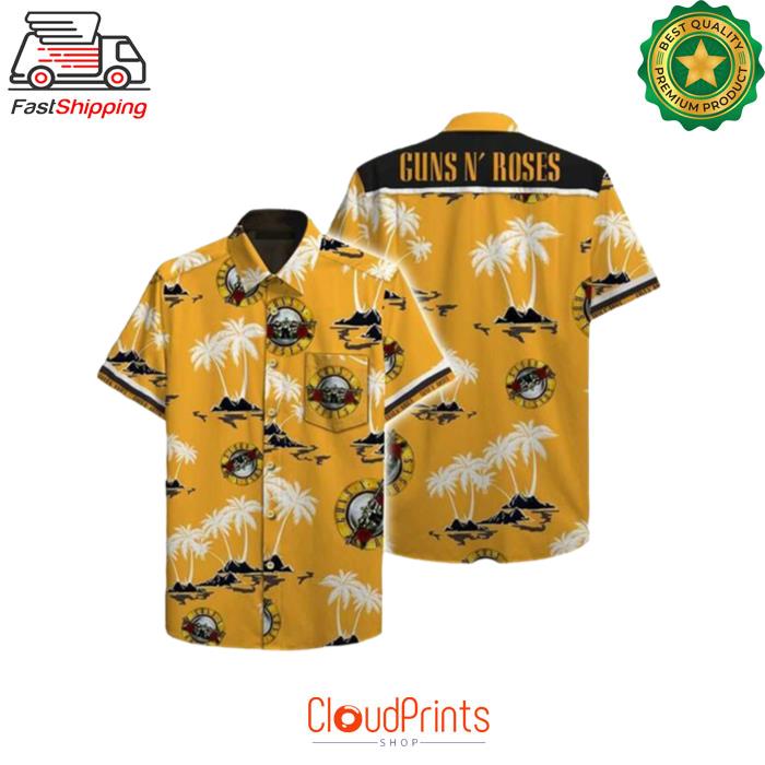 Guns N??Roses Yellow Hawaiian Shirt