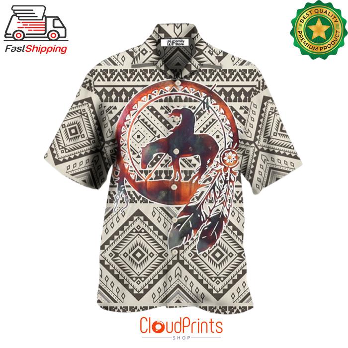 Native Style Cool Love Peace Pattern Feather Hawaiian Shirt